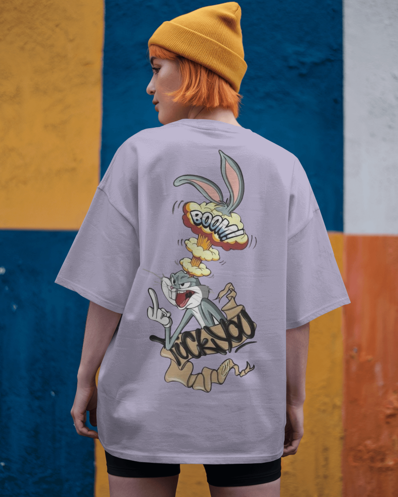 Unisex Oversized T-shirt : Angry Bunny
