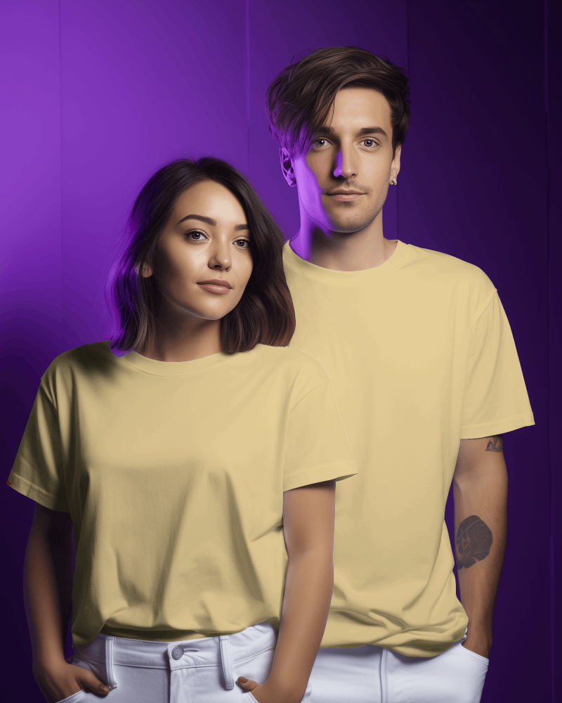 Unisex Basic Oversized T-shirt : Beige