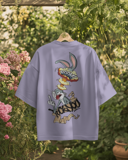 Unisex Oversized T-shirt : Angry Bunny