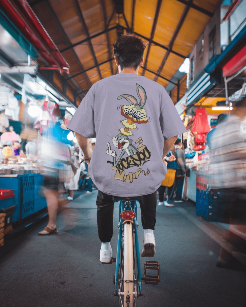 Unisex Oversized T-shirt : Angry Bunny
